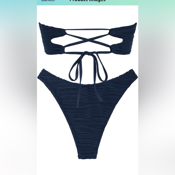 Zaful Blue textured bikini - Picture 6 of 8